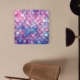 thumbnail image 4 of 12 Inch Wall Clock Battery Operated Square Clock Decorative for Office, Kitchen, Outdoor, Living Room，Fish Scale Wave Colorful Beautiful, 4 of 4