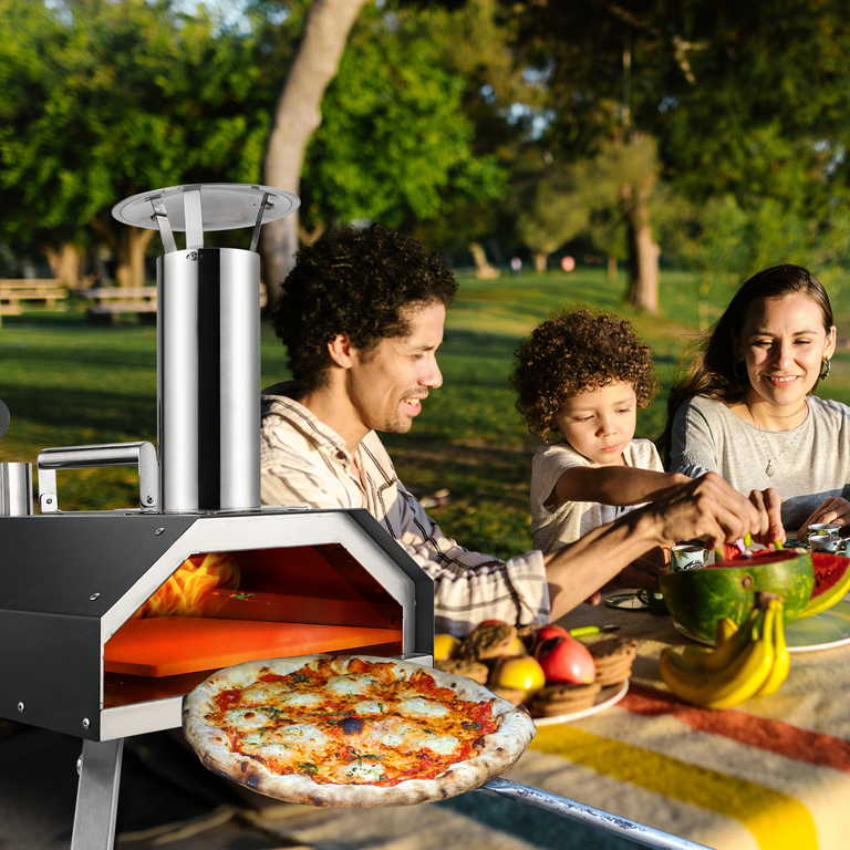 NewAir 12 Portable Electric Indoor and Outdoor Pizza Oven with Accessory Kit, Temperature Control Knob, 1850W Dual-Heating