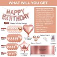 thumbnail image 4 of YANSION 62Pcs Birthday Decorations, Rose Gold Birthday Party Decorations Set Pink, Princess Party Supplies Kits with Confetti Balloons, Happy Birthday Banner Foil Balloons and Candles for Girls Women, 4 of 12