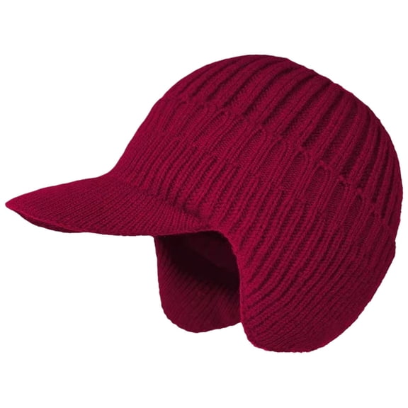 Winter Hats For Women Mvrlsh Cozy Winter Beanie Hat With Brim Ear Fleece Warm Wool Blend Protective Red One Size