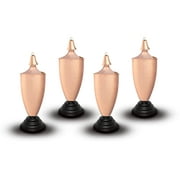 Legends Direct Set of 4, Premium Elegant Metal Tabletop Outdoor Torches for Patio, Lawn and Garden - Tiki Style Metal Torch /w Snuffer, Fiberglass Wick & Large 35oz Oil (Large Hammered Copper)