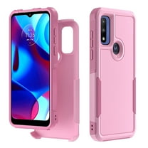 Xhy Moto G Pure Case, Moto G Power 2022 Case Military Grade Full Body Double Layer Protection Shock and Drop Resistant TPU Durable Removable for Moto G Pure Phone, Motorola Moto G Power Case - Pink
