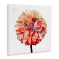 thumbnail image 2 of Bright Coral Watercolor Bloom Dahlia Flower Botanical & Floral Gallery-Wrapped Canvas Print Wall Art, 17x17, 2 of 5