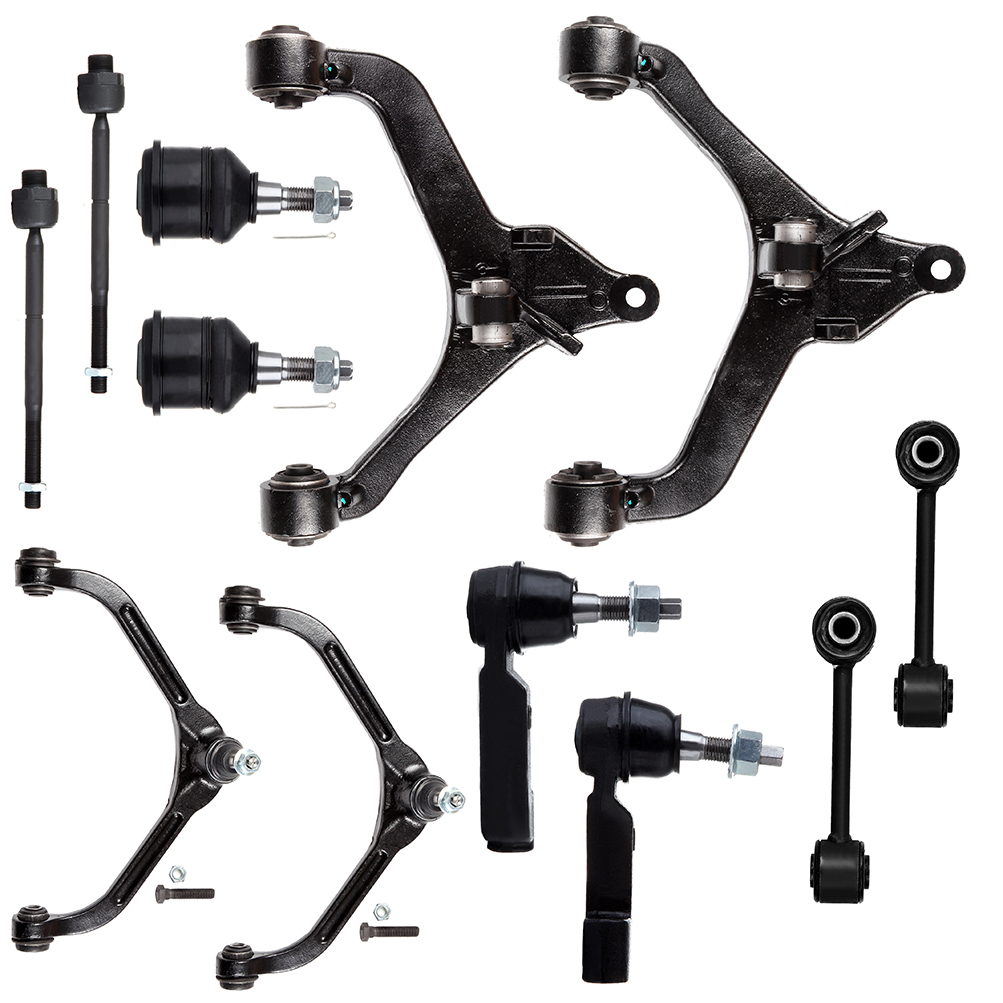 ECCPP Control Arm Kit For 2002 2003 2004 for Jeep Liberty - Inner Tie Rod Ends Lower Ball Joints Lower Control Arms Outer Tie Rod Ends- Passenger Front Sway Bar Links Upper Control Arms