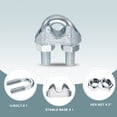 thumbnail image 4 of Uxcell 12 Pcs M8 Abrazaderas de clip de cable de alambre de acero 1.2" Abrazaderas de cable U-Bolt, 4 of 6