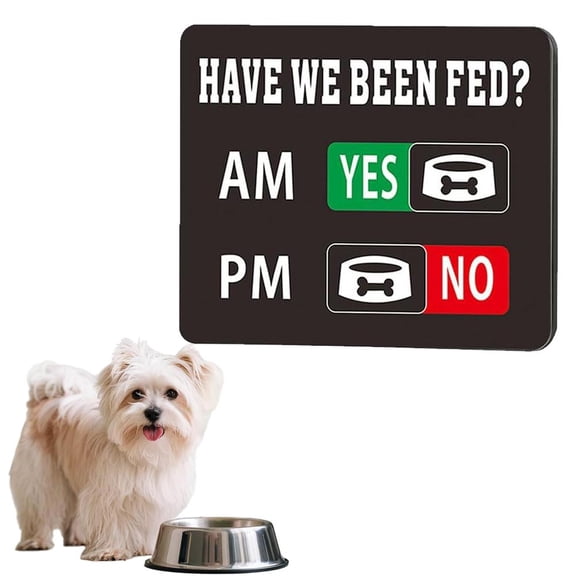 Pet Feeding Reminder Board, Reusable AM/PM Feeding Indicator for Daily Pet Care