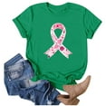 thumbnail image 3 of TYGHBN Women's Casual T Shirts with Cancer Awareness Ribbon Print Short Sleeve Round Neck Basic Style for Everyday Wear Womens Athletic Tee Womens Turtleneck Shirts Long Sleeve Long Sleeve Comfort, 3 of 4