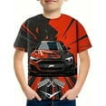 thumbnail image 4 of Motif de Voiture de Course Mode Impression 3d T-Shirt Créatif Garçons Manches Courtes Col Rond Vêtements Enfants Été, 4 of 6