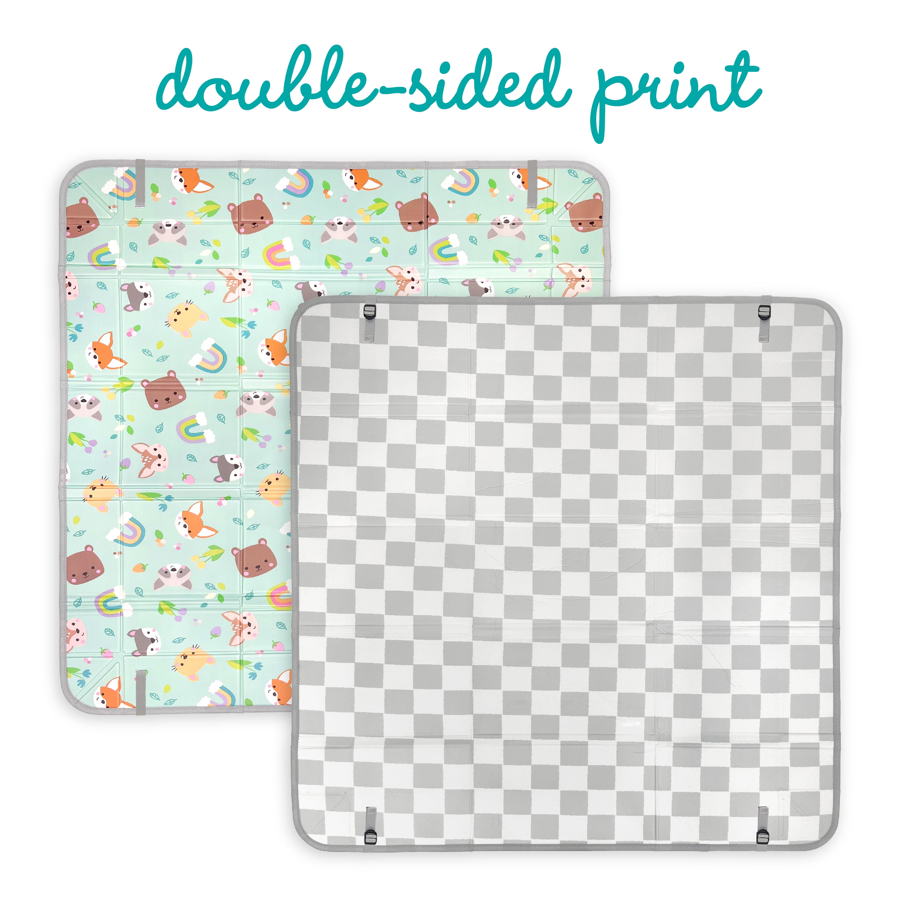 Infantino Foldable Soft Foam Mat, Extra-Large Playmat, 6-12 Months, Animal Pals