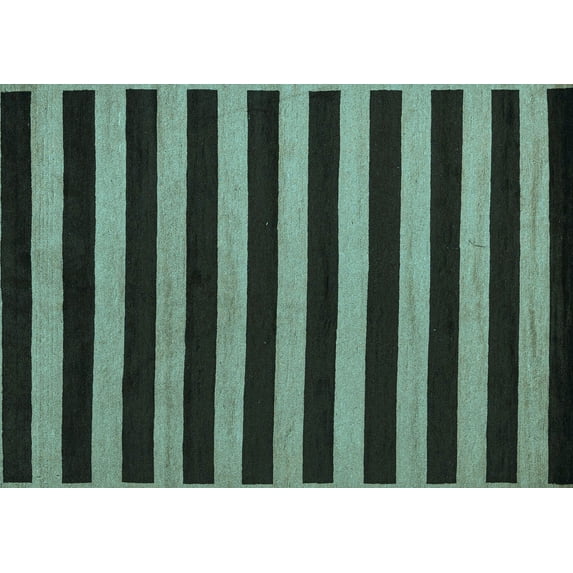 Ahgly Company Indoor Rectangle Abstract Light Blue Modern Area Rugs, 6' x 9'