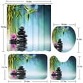 thumbnail image 5 of Boho Bathroom Set with Shower Curtain Sets and Rugs Accessories, Mid Century Sun Brown Leaves Modern Shower Curtain for Bathroom Decor 4 Pcs, 5 of 7