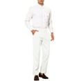 thumbnail image 2 of INSPIRE CHIC Men's Slim Fit Trousers Flat Front Solid Color Business Pants, 2 of 6