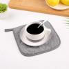 Gnmfd Heat Resistant Thickened Placemat Set of 4 Coated Cloth Insulation Mat, Multi-Purpose Pot Mat Cup Mat Protects Table From Heat Damage for Kitchen Dining Table Home
