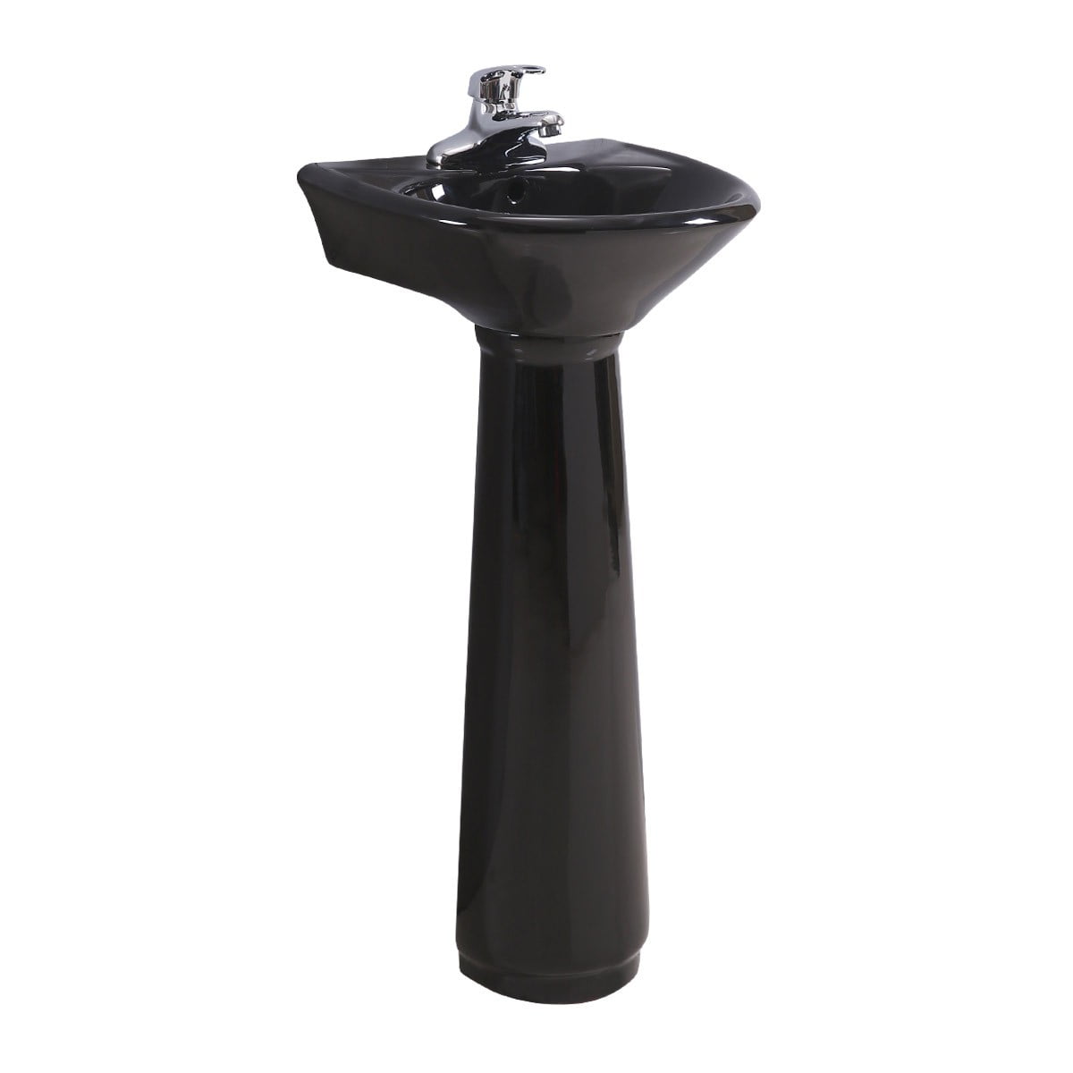 Black Bathroom Small Pedestal Sink Vitreous China