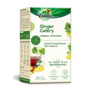 Zandu Ginger Celery Herbal Infusion, a Herbal Tea Enriched with Ayurvedic Ingredients (25 Tea Bags)