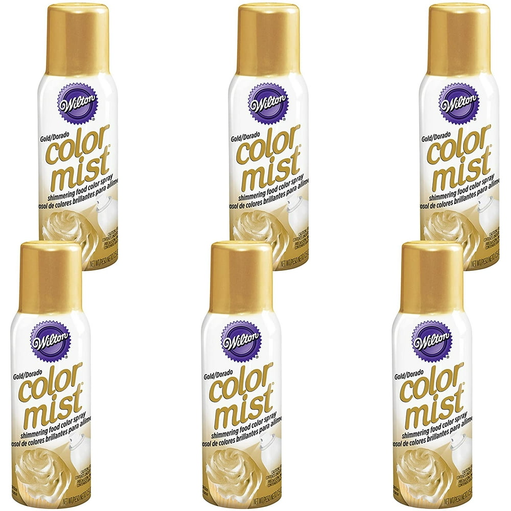 Wilton Gold Color Mist Shimmering Food Color Spray, Multipack of 6