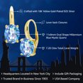 thumbnail image 2 of Gem Stone King 7.20 Ct Oval Millennium Blue Mystic Quartz 18K Yellow Gold Plated Silver Earrings, 2 of 5