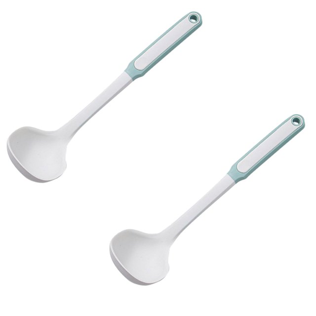 Oleegame 2PC Kitchen Utensils Set Spatula Soup Spoon Food Grade Silicone Heat Anti Scalding Cooking Nonstick Pot Shovel Household Kitchen Kitchenware Set Blue