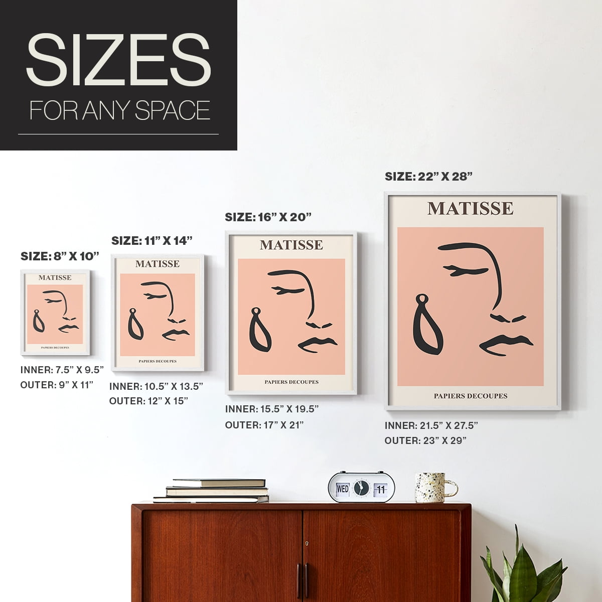 Matisse CXXXVIII Framed Print in White Solid Wood 11 x 14 Framed Print