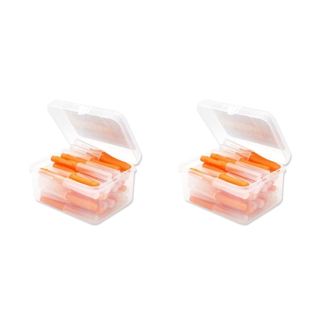 Seitruly 40 Uds cepillo interdental Push-Pull cepillos de en forma de I herramienta de higiene bucal para interiores y exteriores hogar viaje Naranja 0.6 mm 2piezas Seitruly CBP000306
