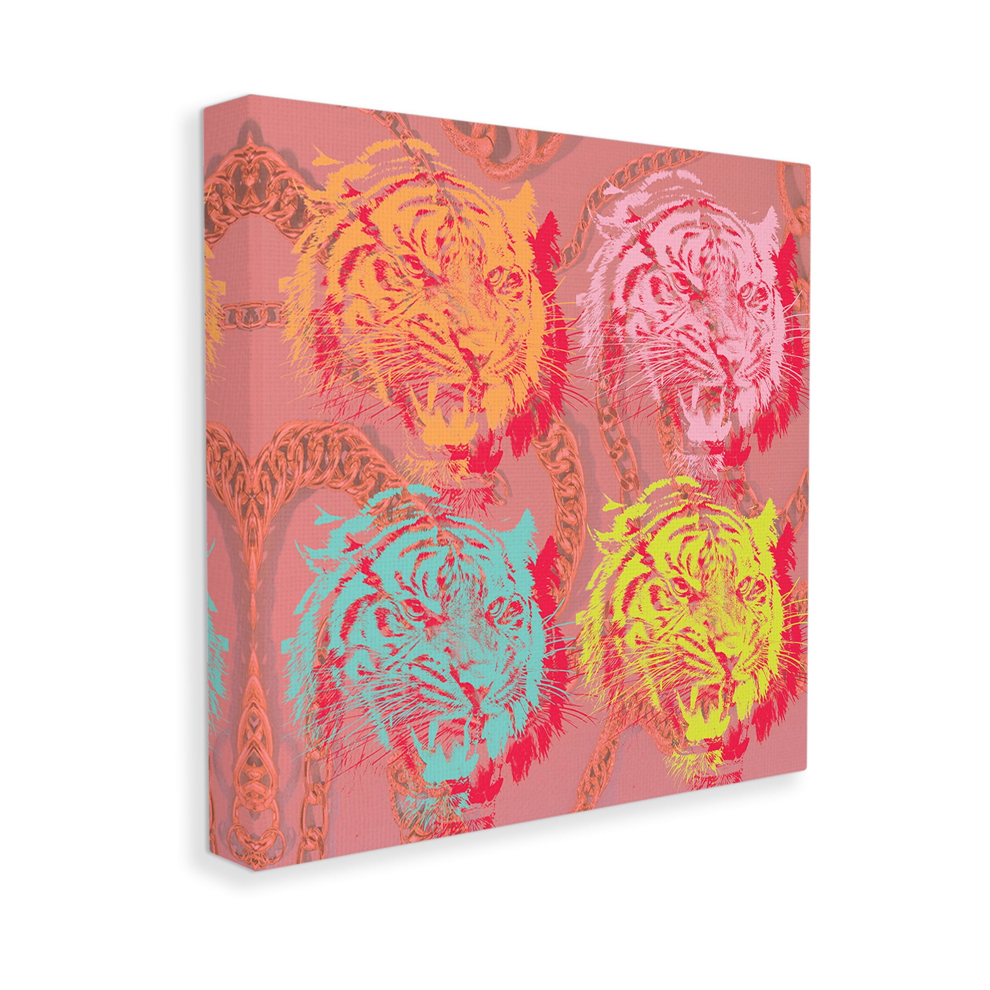 Stupell Industries Bold Abstract Tigers Animals & Insects Painting Gallery Wrapped Canvas Art Print Wall Art, 24 x 24