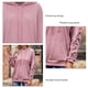 thumbnail image 5 of Sudadera con capucha plisada de manga larga con cuello redondo y bolsillo con cordón para mujer Rosa M, 5 of 6