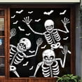 thumbnail image 1 of 4 hojas de decoración de fiesta de Halloween, calcomanías de ventana de esqueleto y fantasma para Halloween, 11 Feliz Sencillez, 1 of 4