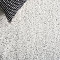 thumbnail image 6 of SAFAVIEH Rumi Blaire Solid Polyester Shag Area Rug, Light Gray, 6'7" x 6'7" Square, 6 of 7