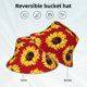 thumbnail image 2 of Fotbe Sunflowers On Red Sombrero Tipo Pescador con Estampado – Sombrero de Sol de Algodón de Moda para Playa, Golf, Pesca, 2 of 6