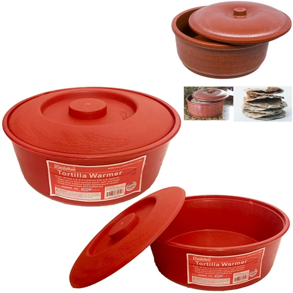 Large Mexican Tortilla Warmer Keeper Microwave Naan Pancake Pita Round 10.5" 2qt