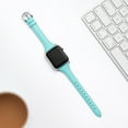 thumbnail image 3 of WFEAGL Apple Watch Leather Band Replacement Wristband 42mm 44mm 45mm Tiffany Blue/Silver, 3 of 6