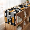 thumbnail image 6 of Table Runners 70 Inches Long Dress Scarves, Burnt Orange Black Geometric Farmhouse Coffee/Dining/Kitchen Table Decor, Holiday Table Runner, Modern Color Block Abstract 13x70 Inch, 6 of 9
