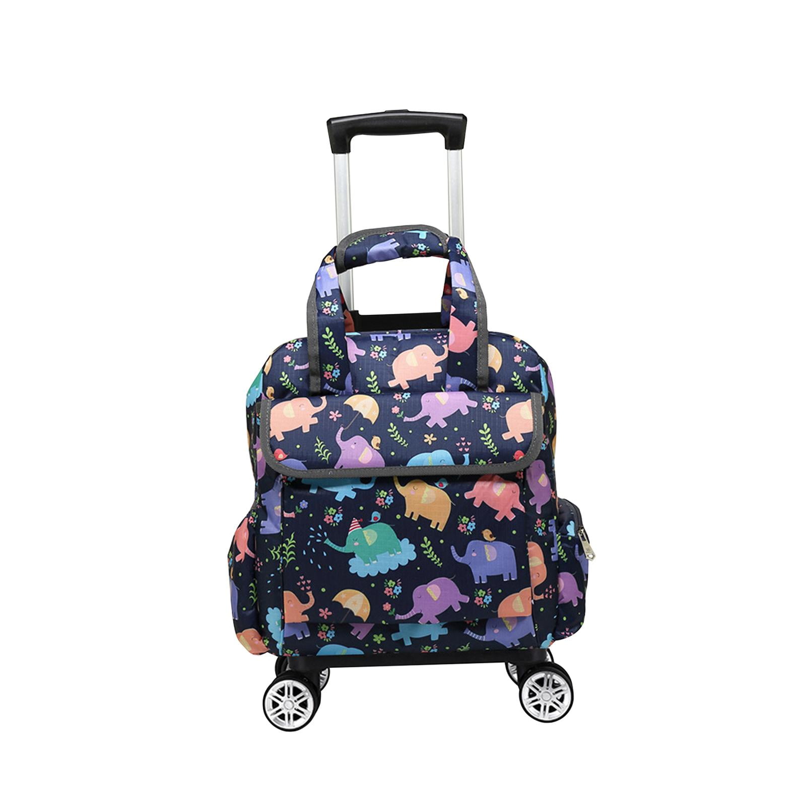 Segolike Travel Duffel Bag, Rolling Duffel Bag, 16 Inch Duffel Bag, Trolley Travel Luggage Bags, Wear-Resistant Garment Bag with Wheels Elephant
