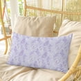 thumbnail image 4 of Light Purple Flowers Pillow Covers, Linen Long Throw Pillow Case, Spring Vintage Flowers Rustic Plants Holiday Pillow Protector Decorative Cushion Cover for Living Room/Bedroom 16" x 24", 4 of 8