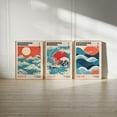 thumbnail image 2 of 3pcs/Set Frameless Japanese Canvas Poster Hokusai Big Wave and Sunrise Print Wall Art Poster for Modern Living Room Bedroom Dormitory and Home Aesthetic Decor Perfect Gift, 2 of 4