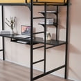 Ktaxon Bunk Bed, Loft Bed Twin Size, Metal Loft Bed with Desk and