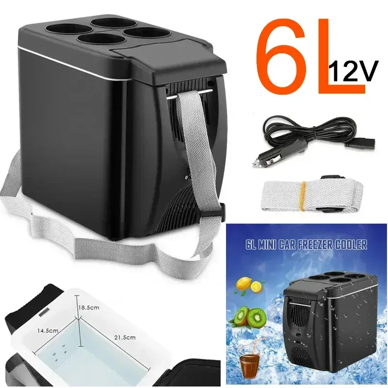 6L Portable Compact Mini Fridge 12V Car Refrigerator Freezer for Camping Traveling Electric Cool Box Summer Outdoor Fridge Amagi