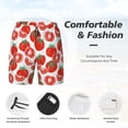 thumbnail image 6 of Picia Hand Drawn Tomatoes pattern Mens Swim Trunks with Compression Liner Stretch Beach Shorts Quick Dry with Zipper Pockets No-Chafing Board Shorts-3X-Large, 6 of 9