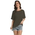 thumbnail image 6 of Women Oversized T-Shirt Loose Fit Workout Tops Short Sleeve Gym Basic Tee Shirt, 6 of 7
