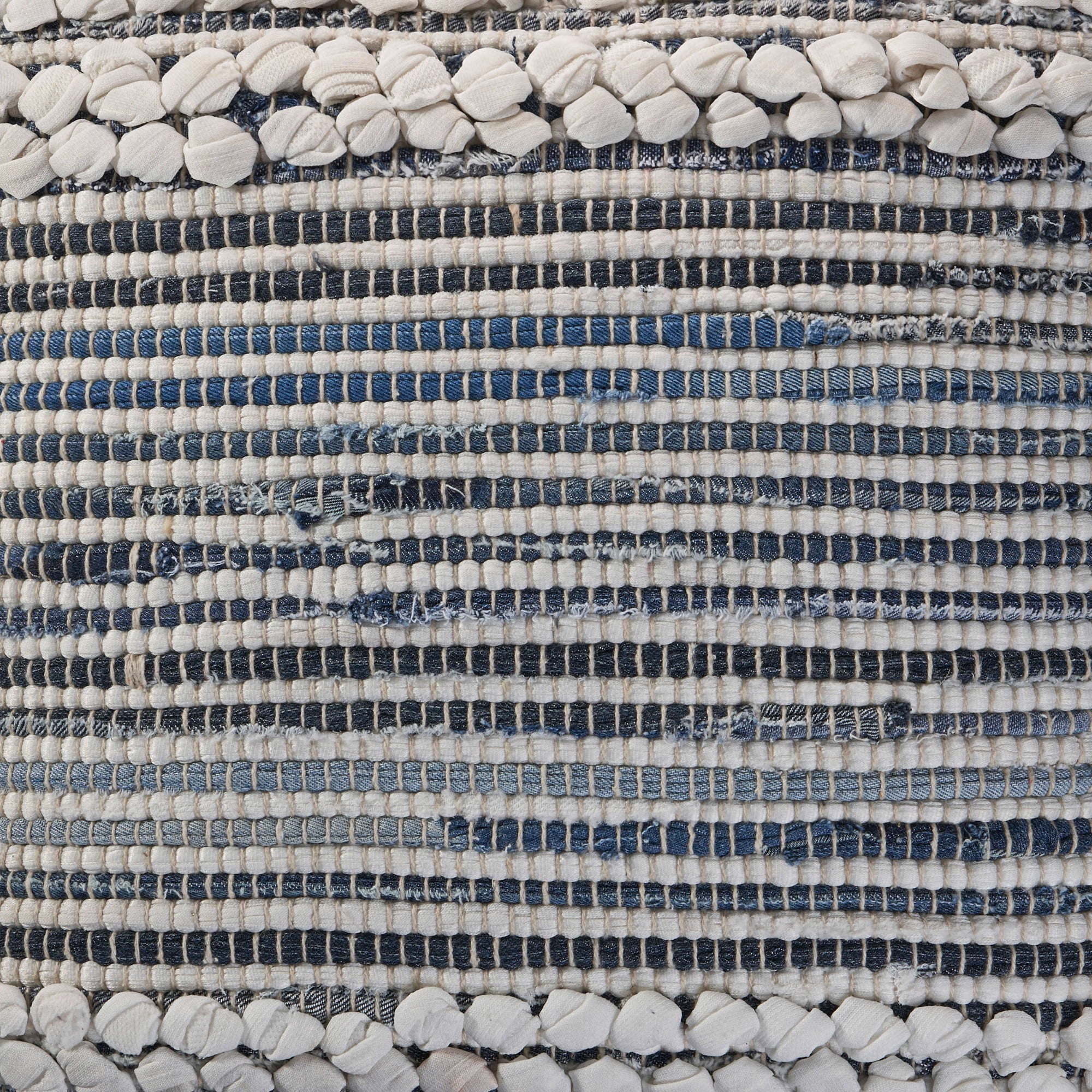 Laddha Home Designs Striped Square Throw Pillow - 18" - Blue and Gray - Set of 2