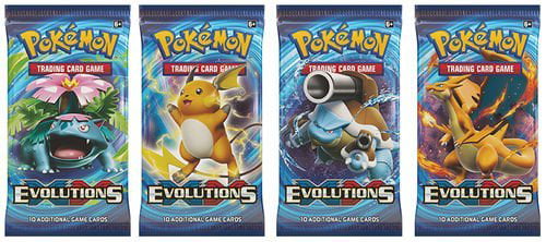 Pokemon Booster Packs 4 Booster Packs XY Evolutions Booster Pack Art Set 