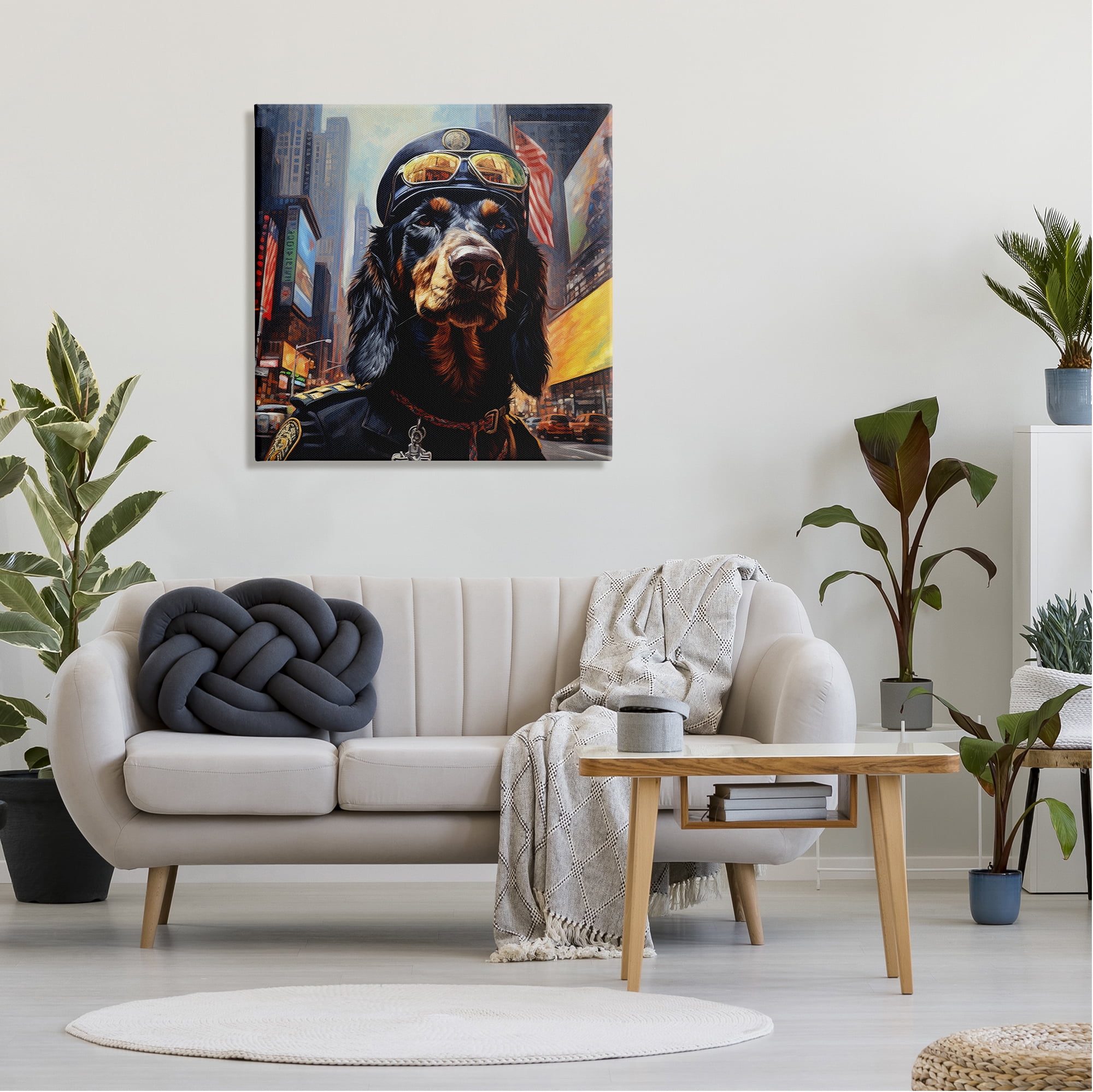Stupell Industries Military Dog Portrait Animals & Insects Painting Gallery Wrapped Canvas Art Print Wall Art, 30 x 30