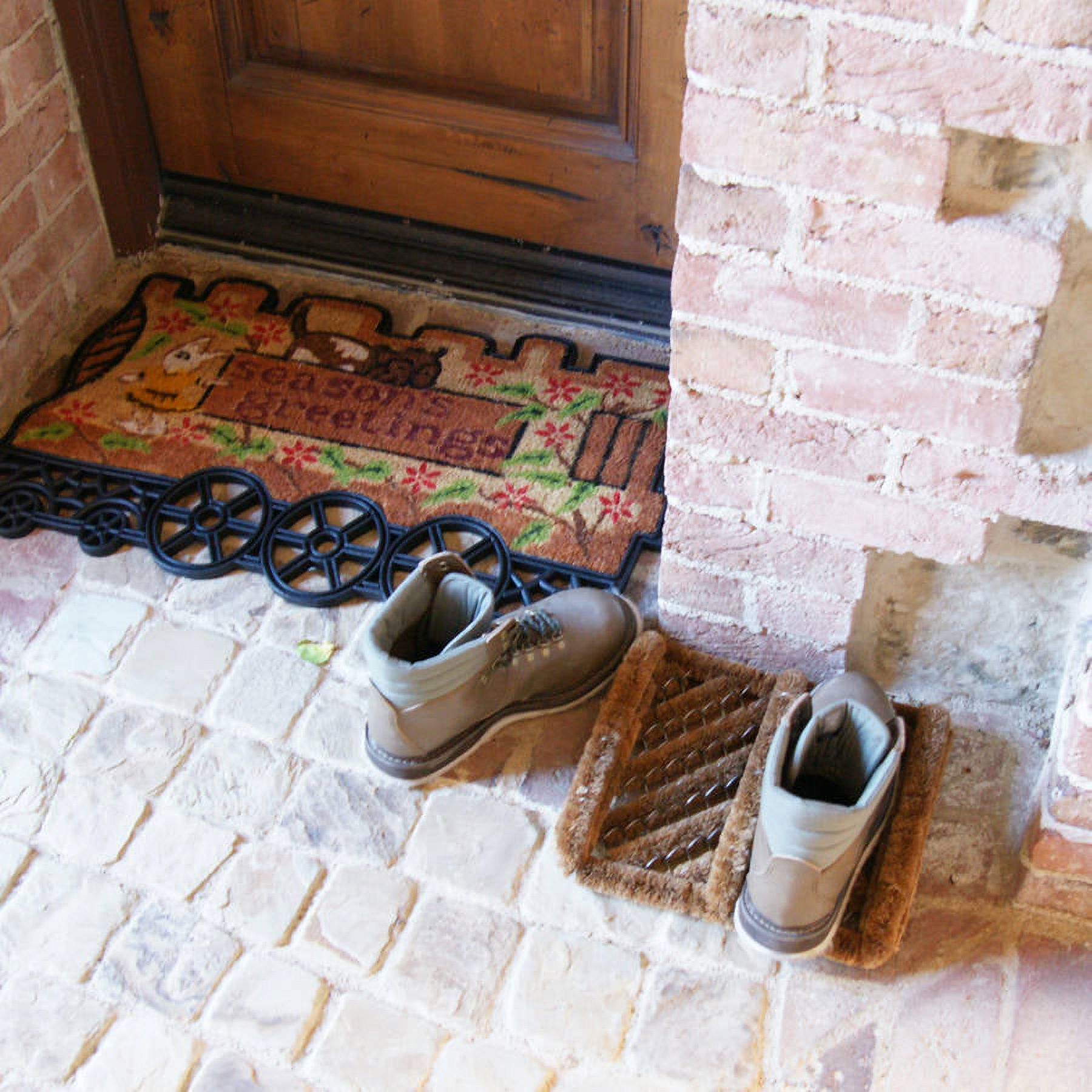 Rubber-Cal Herringbone Coir Boot Scraper Brush Doormat - image 3 of 4