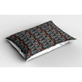 thumbnail image 2 of Ambesonne Floral Pillow Sham 2 Pack, White Flower Hibiscus Art, 26"x20", Sea Blue Brown, 2 of 3