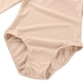 thumbnail image 4 of Miutii Kids Girls Long Sleeve Leotard Ballet Bodysuit Basic Dancewear Gymnastics Ballet Dance Leotard Apricot 12, 4 of 8