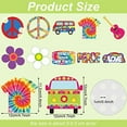thumbnail image 2 of 60 Pieces 60's Hippie Groovy Party Tie Dye Birthday Party Decoration Cutouts Accents Hippy Retro Flower Peace Sign Cutouts 60's Vibe Wall Decoration$$Home Decor, Kitchen, & Other, 2 of 6