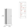 thumbnail image 3 of 48.90 lb White Kitchen Cabinet with Four Interior Shelves for Limited Spaces Storage, 3 of 4