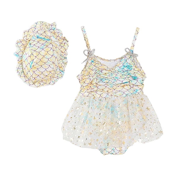 Shadoumai Girls One Piece Swimsuit Size 7-8 Ruffle Ruched Tankini Set Lightweight Contrasting Trim Ruffle Bathing Suit Swimwear with Cover Up Beach Skirt Stripe Double Straps