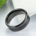 thumbnail image 6 of EOEMY 8mm Black Silver Polished+Matte Wedding Bands Men'S Titanium Steel Ring Sz 7-12, 6 of 9