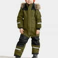 thumbnail image 4 of newwalpole Toddler Snow Suit One Piece Snow Pants Kids Girls Boys Warm Winter Snowsuit Outdoor Waterproof Windproof Ski Pants Green for Size 9-10 Years, 4 of 7